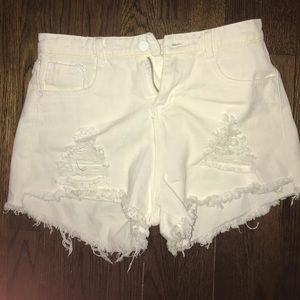 white jean shorts